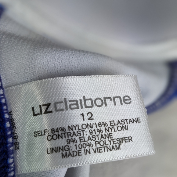 ☀️Liz Claiborne NWT bikini top 12 striped blue - Picture 16 of 16